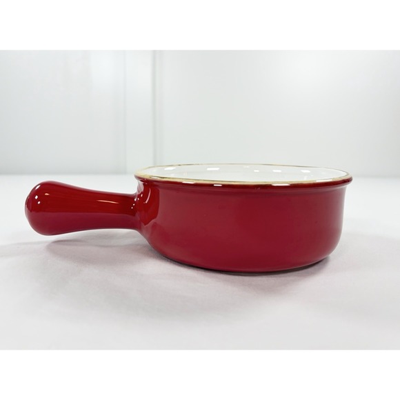 Sur La Table Red Stoneware Handled Soup Bowl Casserole Fondue Pot Oven Safe - Picture 5 of 9